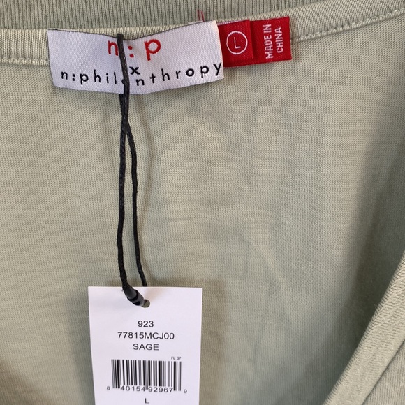 (B29) n:philanthropy Women's Knot T-Shirt Dress, Sage, Size Medium, NWT - Picture 4 of 9